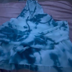 tie dye cropped hoodie